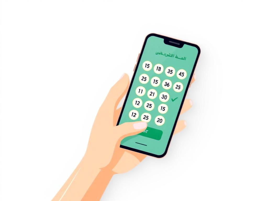 Checking Emirates Draw winning numbers on a smartphone